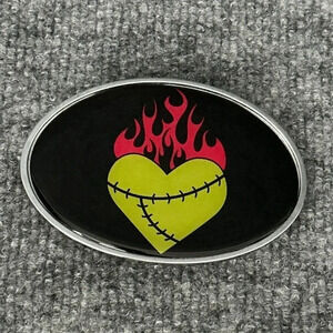 Sourpuss Clothing Belt Buckle Zombie Heart Green Black Rockabilly Pinup Retro